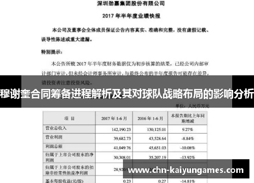 穆谢奎合同筹备进程解析及其对球队战略布局的影响分析